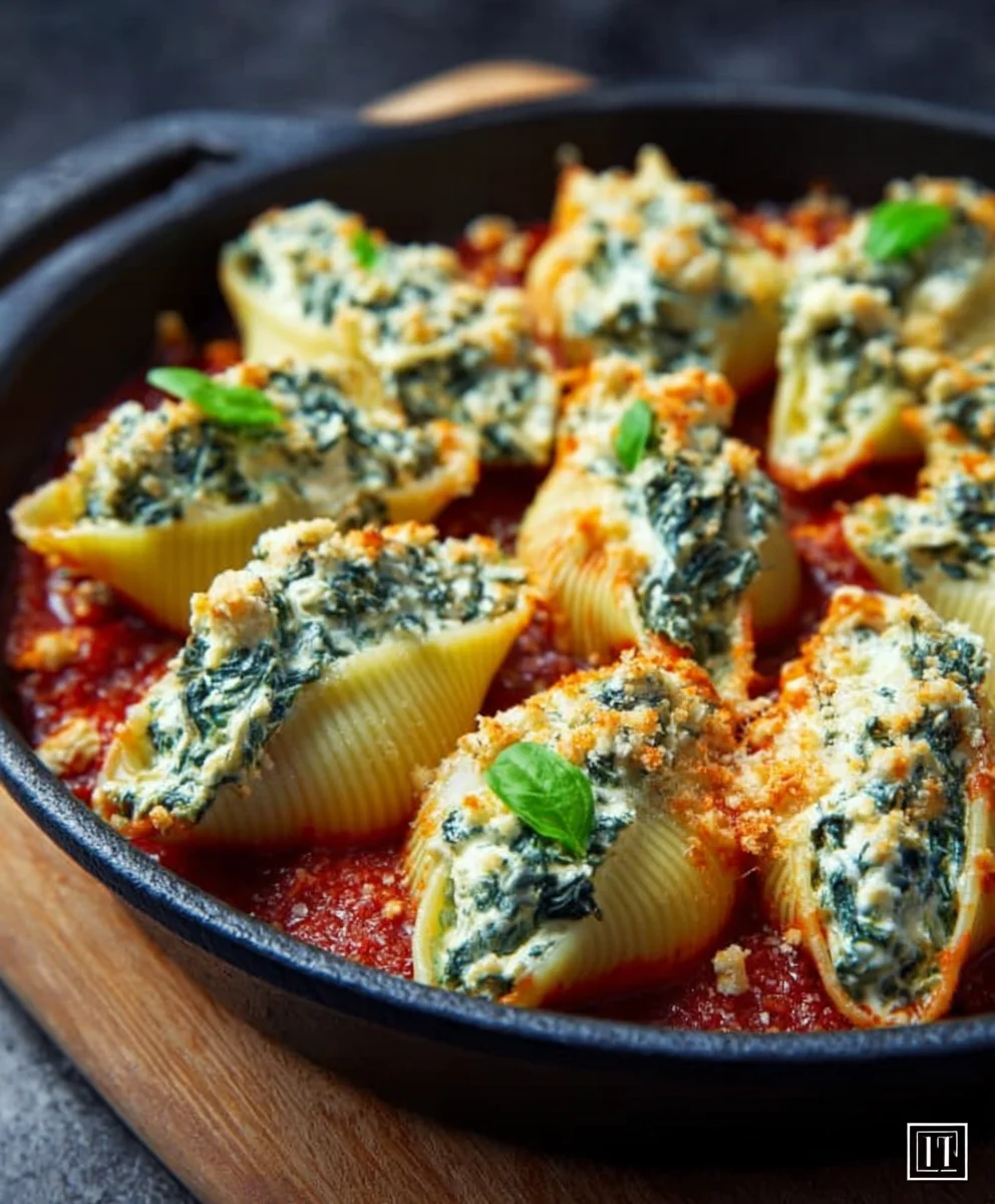 Spinach Ricotta Stuffed Shells- Easy & Delicious Dinner