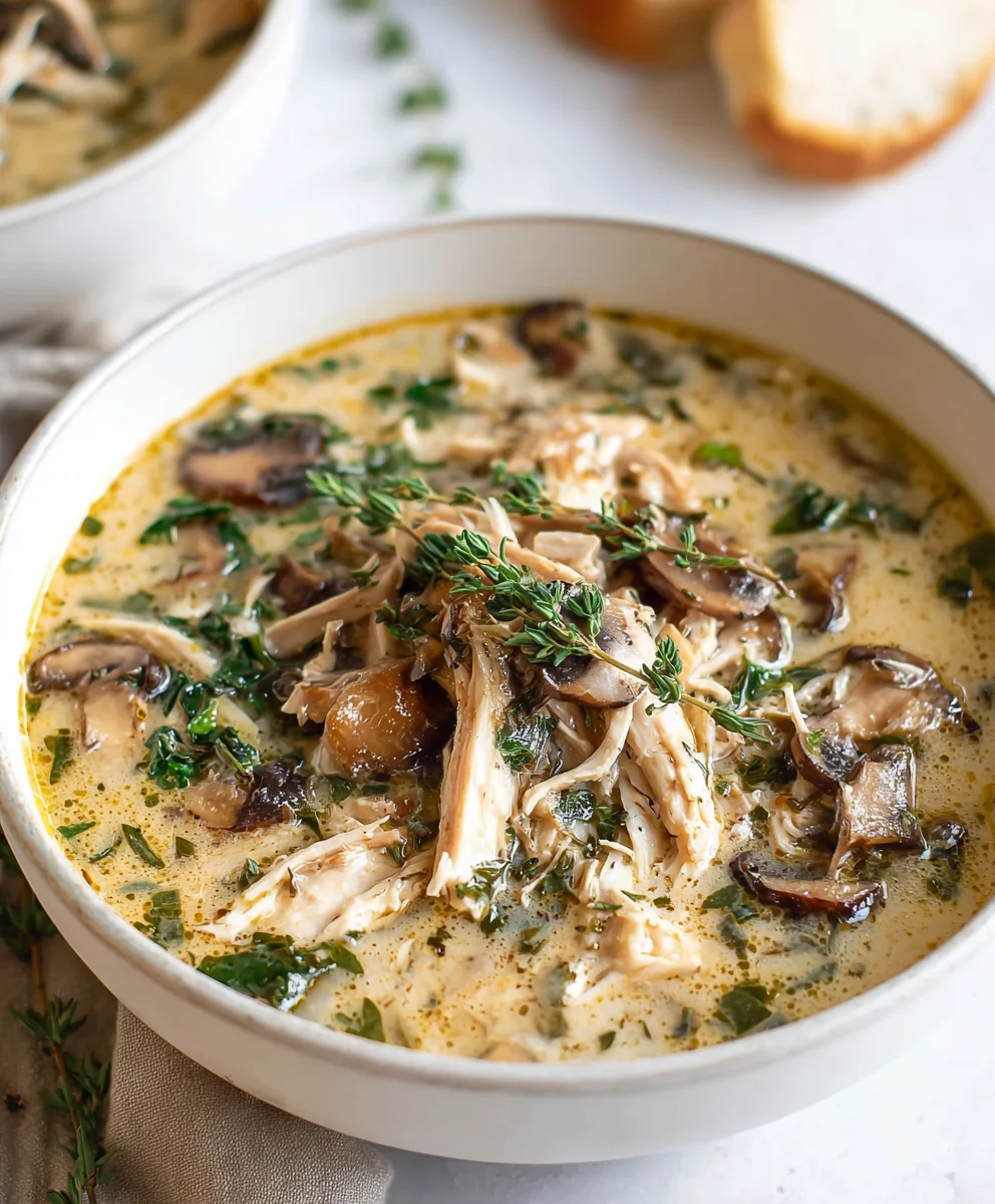 Rotisserie Chicken Mushroom Soup-Comforting & Delicious