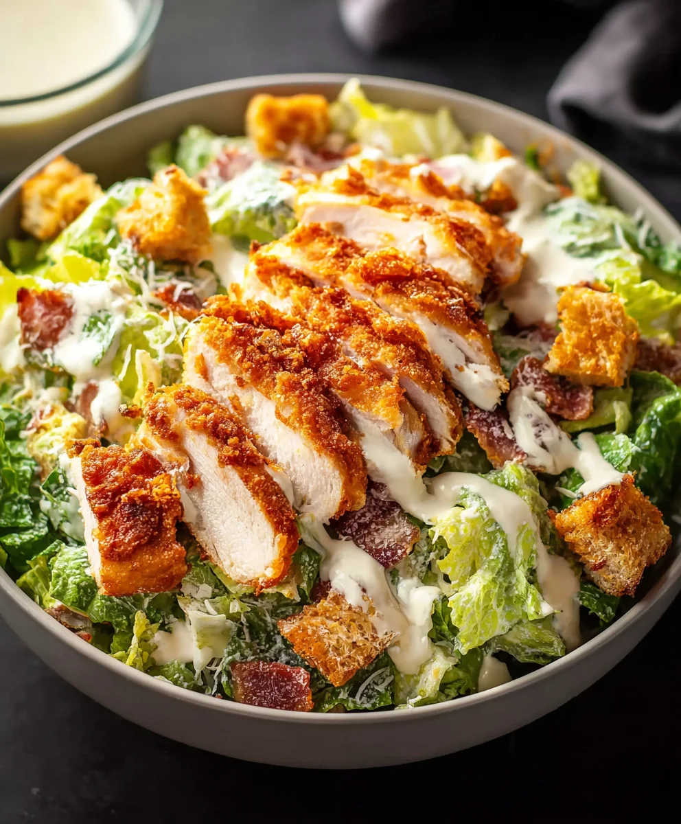 Extra Crispy Chicken Caesar Salad-The Ultimate Recipe