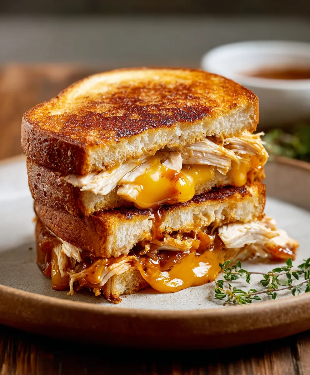 Smoky BBQ Chicken Grilled Cheese Recipe - Easy & Delicious