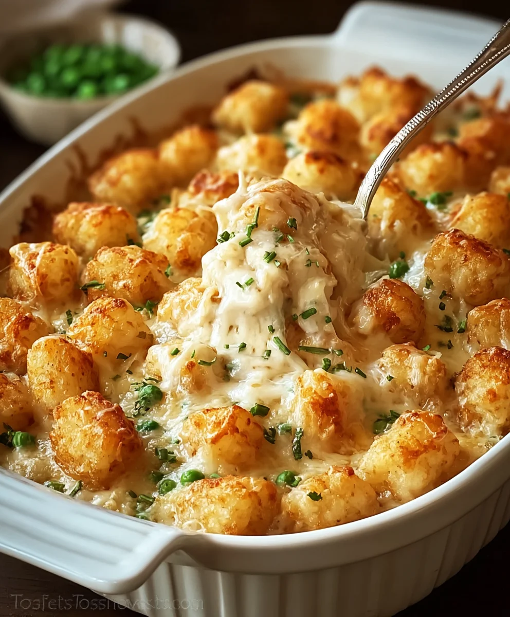 Creamy Beef Alfredo Tater Tot Casserole Recipe
