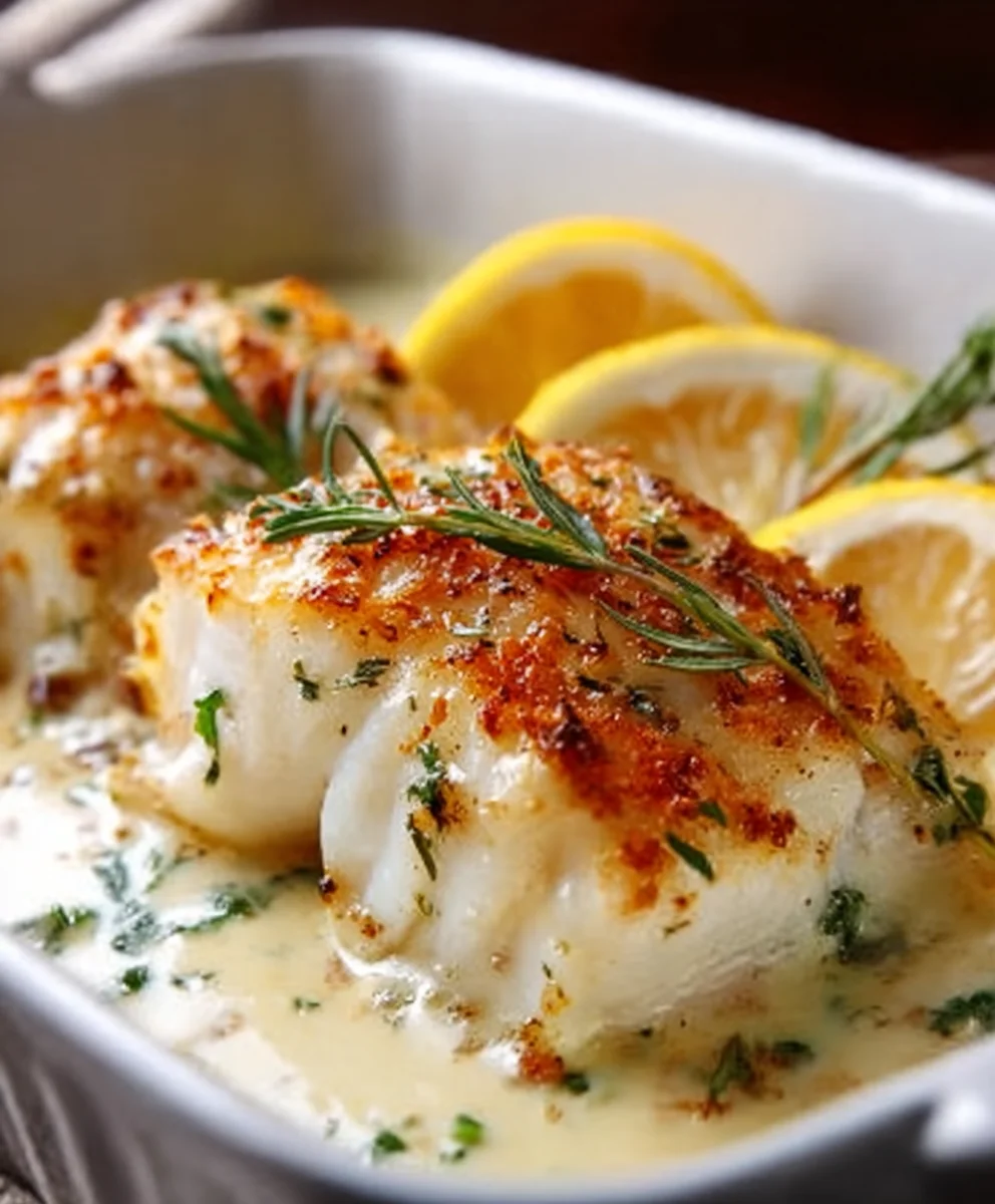 Baked Cod Coconut Lemon Cream Sauce Recipe