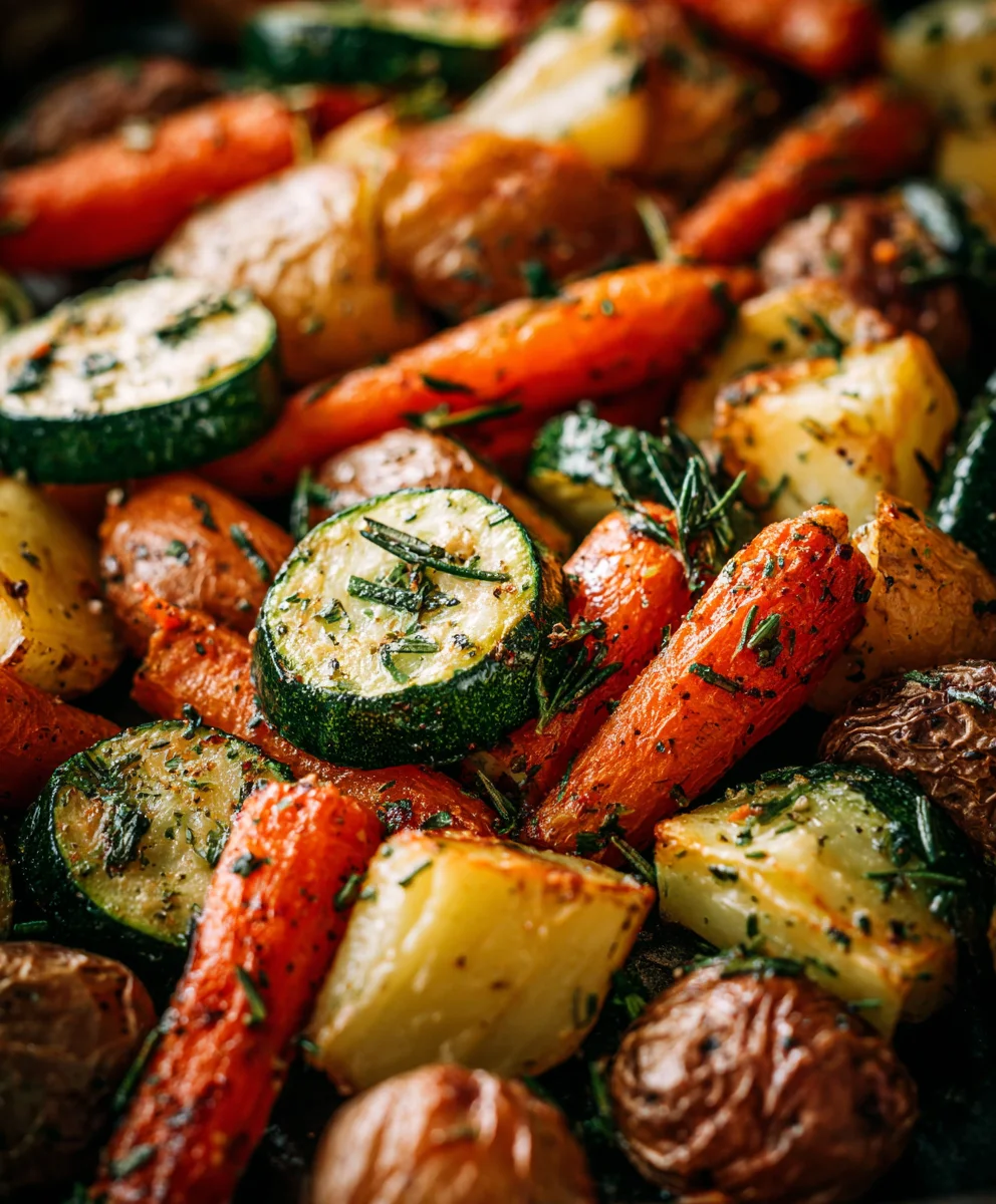 Garlic Herb Roasted Potatoes Carrots Zucchini
