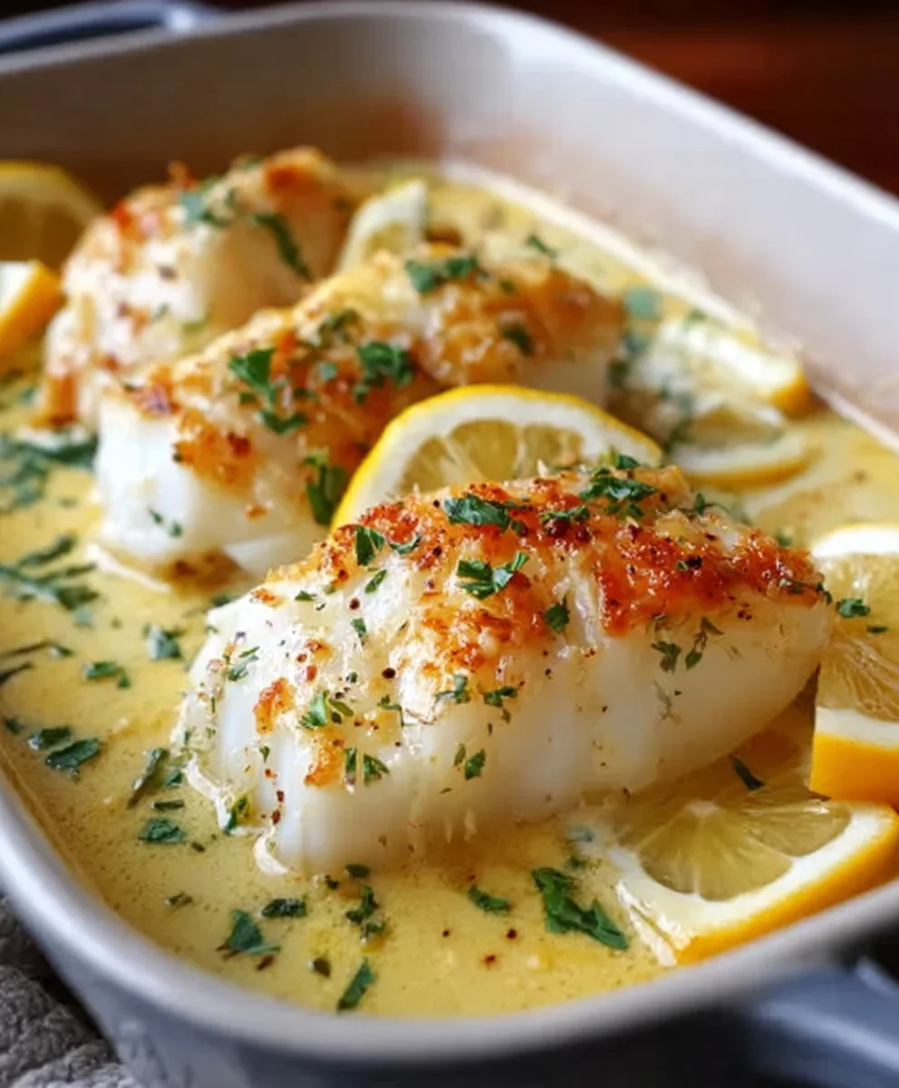 Baked Cod Coconut Lemon Cream Sauce Recipe