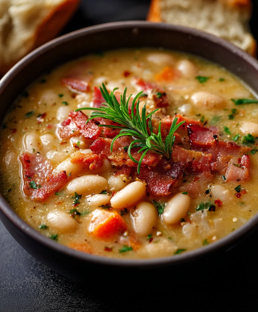 Hearty White Bean Soup with Beef Beef Bacon