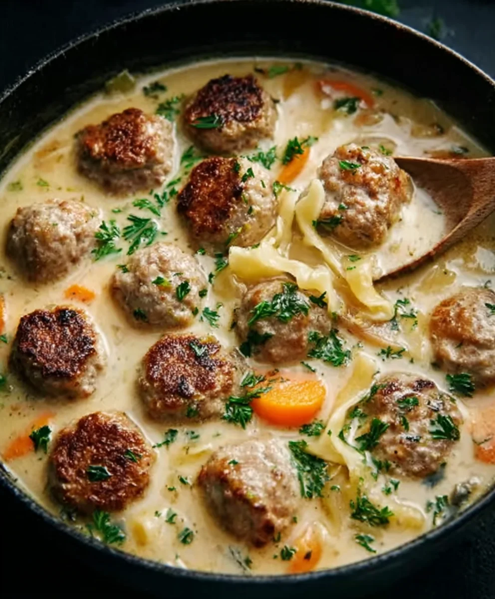 Cozy Swedish Meatball Soup - Easy Beef Flavor