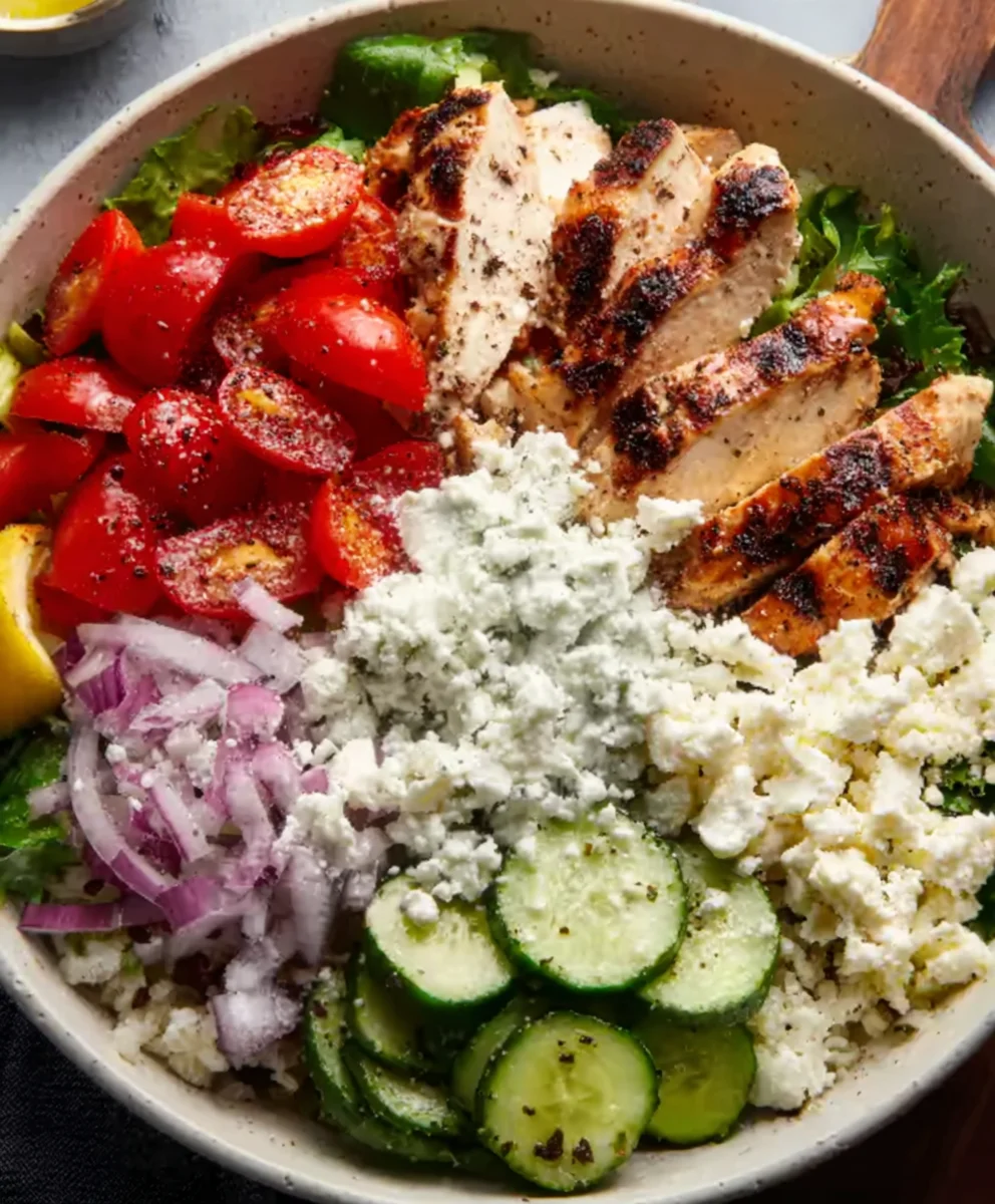 Easy Greek Chicken Bowls- Fresh & Flavorful Meal