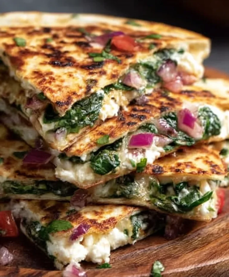 Mediterranean Quesadillas Spinach Feta Mozzarella Red Onion