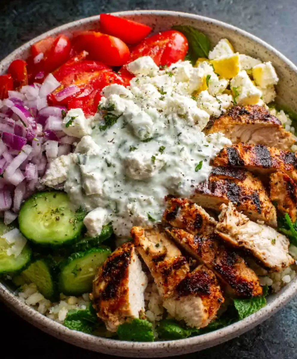 Easy Greek Chicken Bowls- Fresh & Flavorful Meal