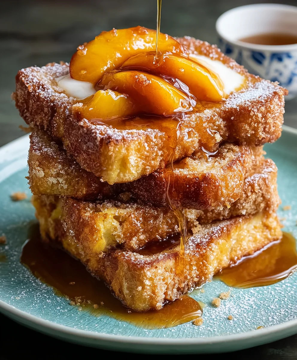 Easy Peach Cobbler French Toast Breakfast Delight