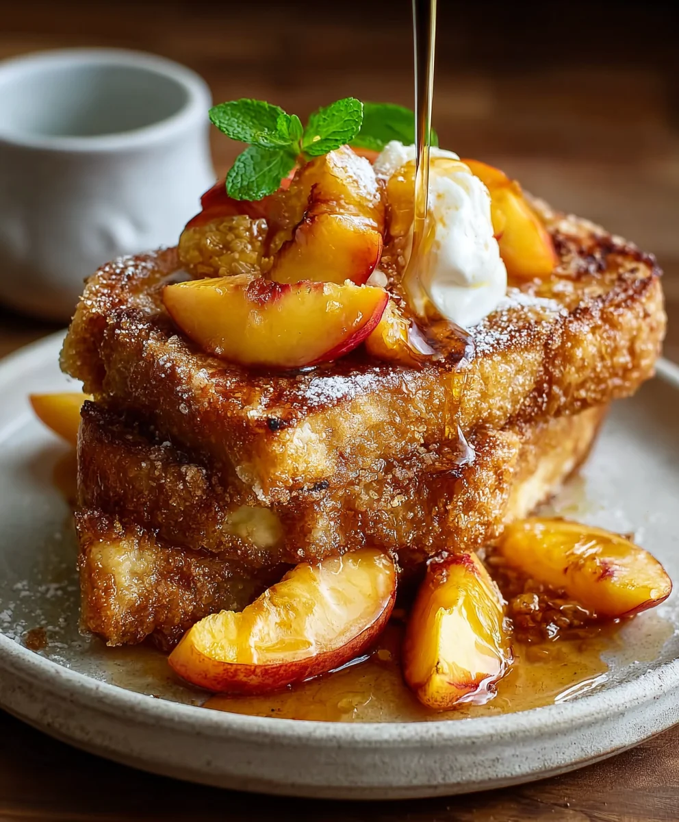 Easy Peach Cobbler French Toast Breakfast Delight