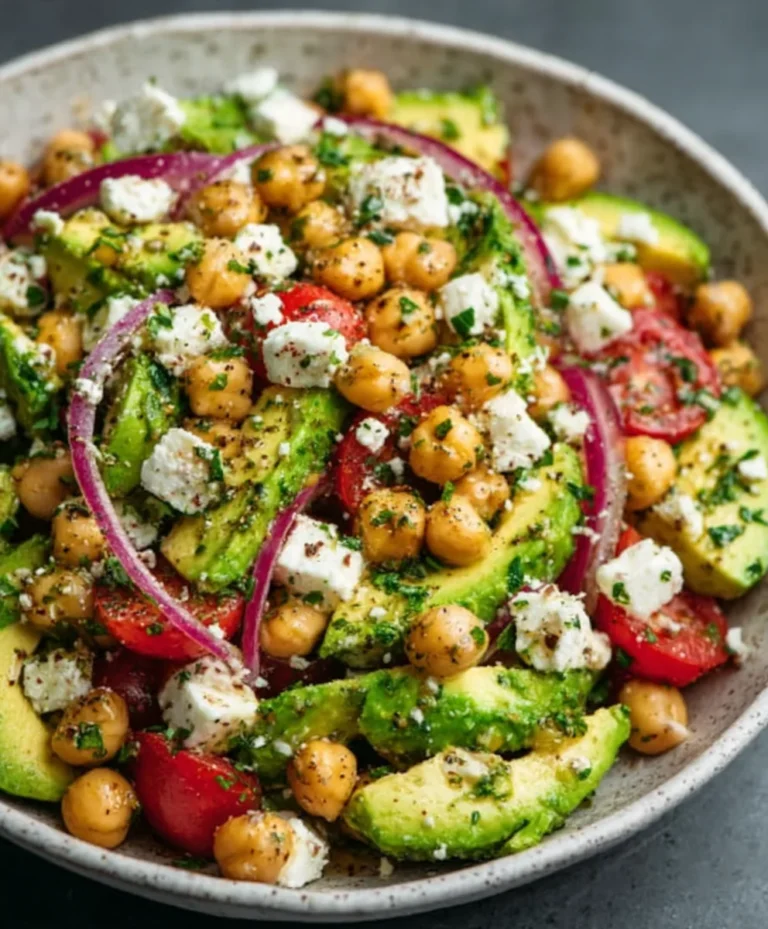 Chickpea Feta Avocado Salad – Quick & Fresh Recipe