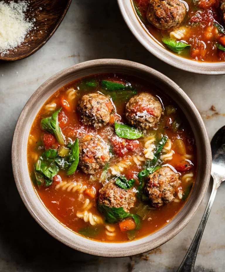 Hearty Italian Beef Meatball Soup- Easy Comfort Food