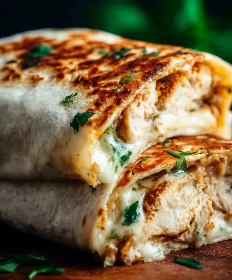 Cheesy Garlic Chicken Wraps – Easy & Delicious Recipe
