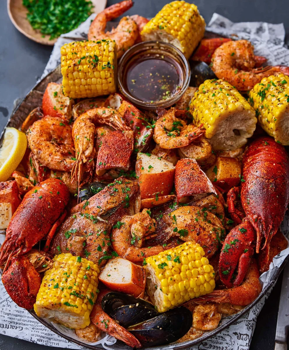 Spicy Cajun Seafood Boil - Homemade Garlic Butter Delight
