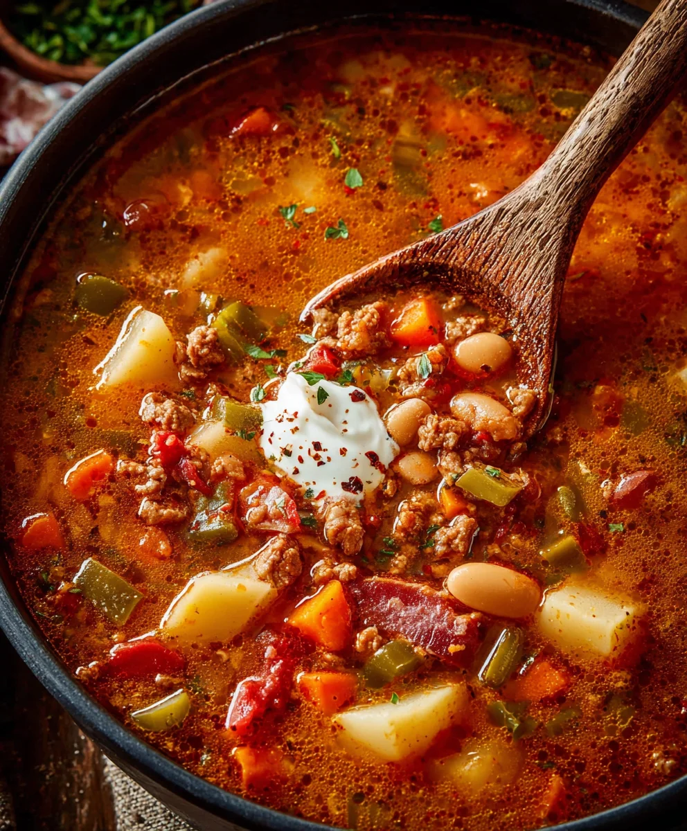 Hearty Cowboy Soup Recipe- Delicious Beef & Bean Stew
