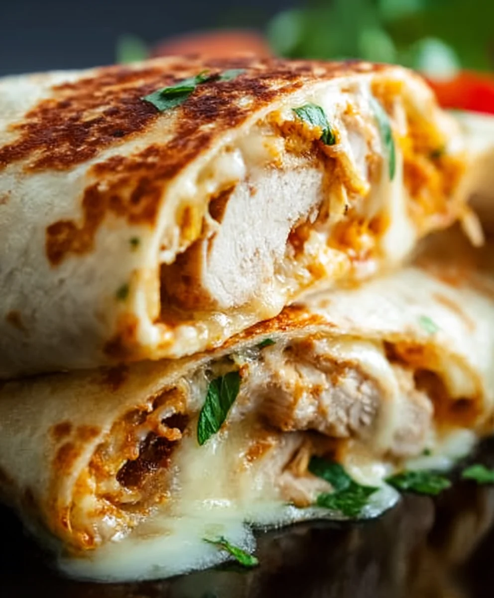 Cheesy Garlic Chicken Wraps - Easy & Delicious Recipe