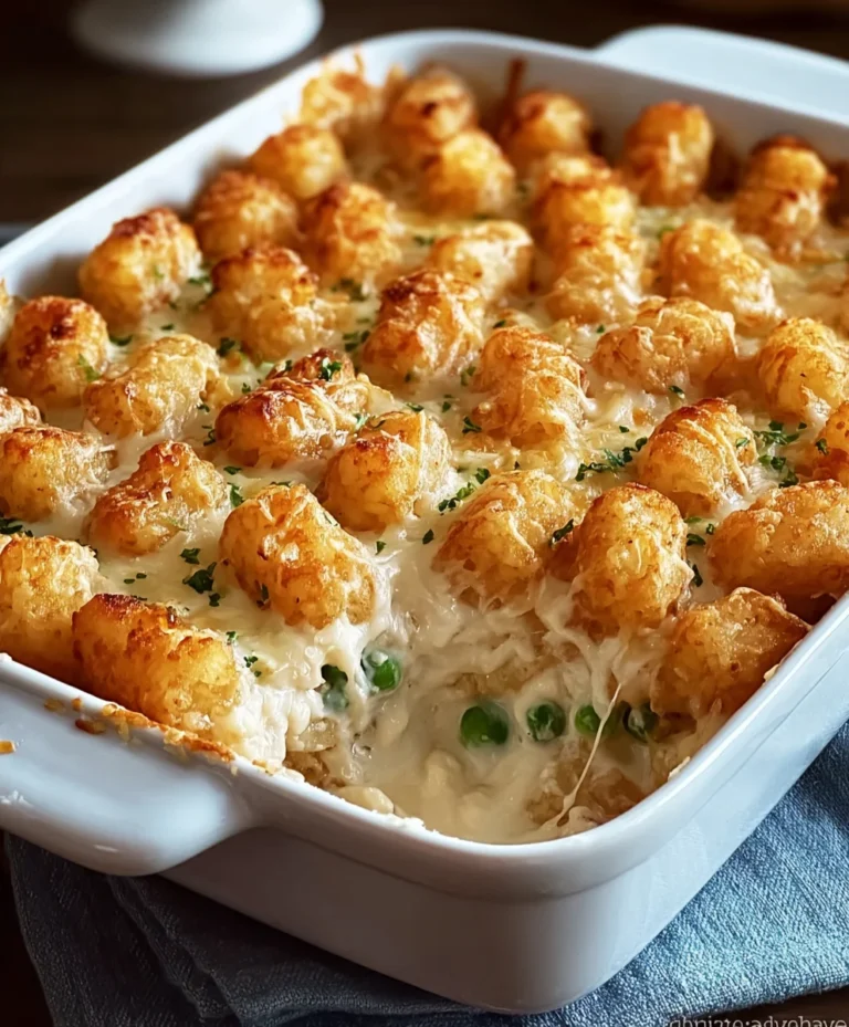 Creamy Beef Alfredo Tater Tot Casserole Recipe