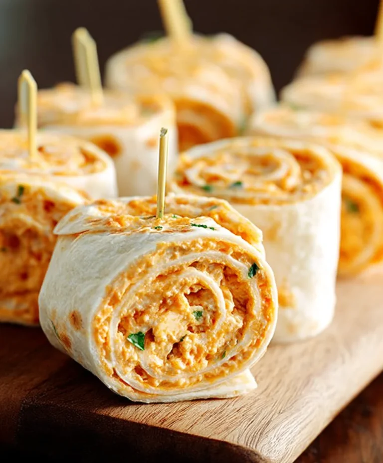 Spicy Buffalo Chicken Pinwheels- Easy Appetizer