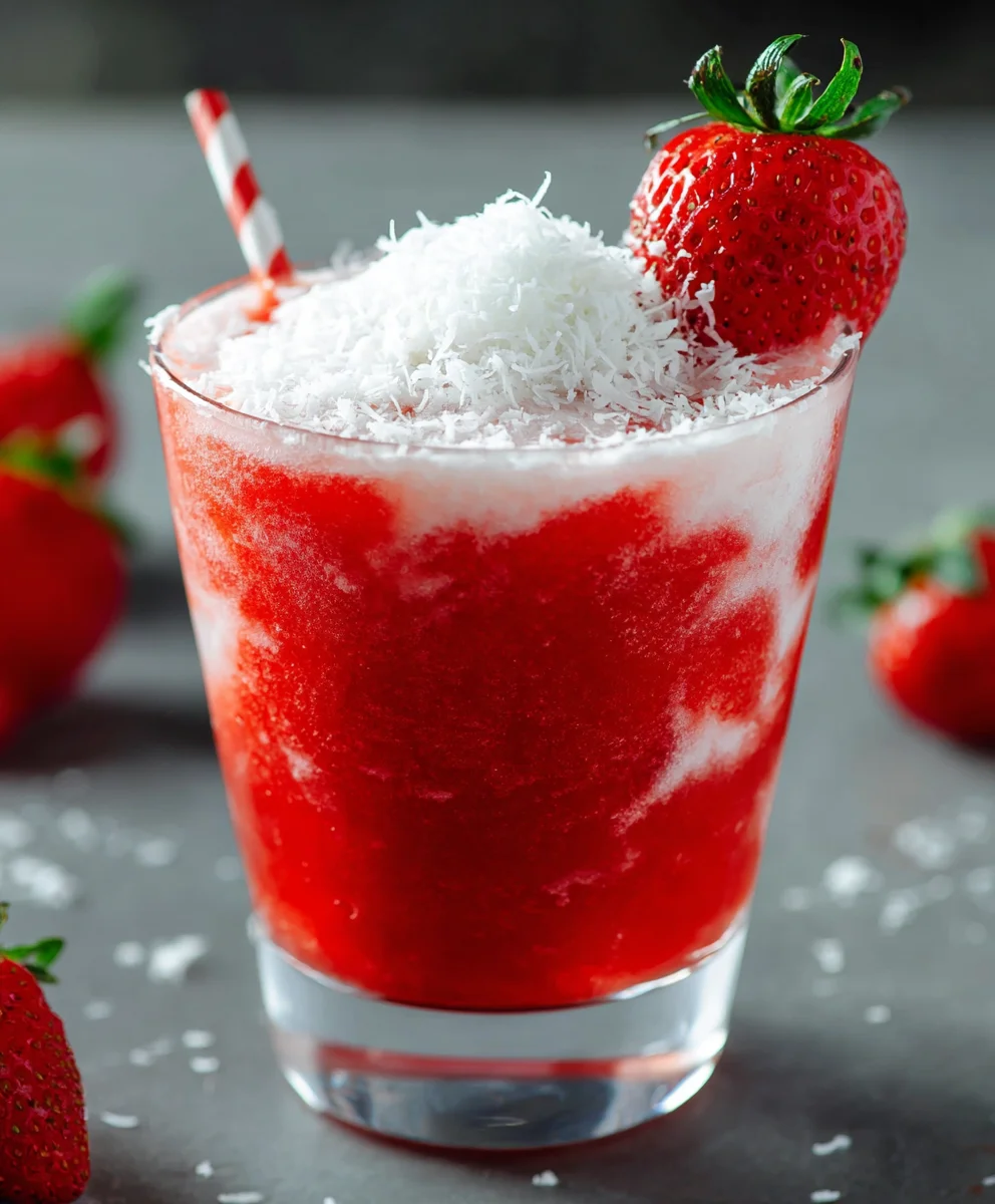 Strawberry Coconut Daiquiri Recipe - Refreshing Drink