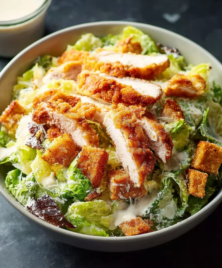 Crispy Chicken Caesar Salad-Easy Delicious Recipe