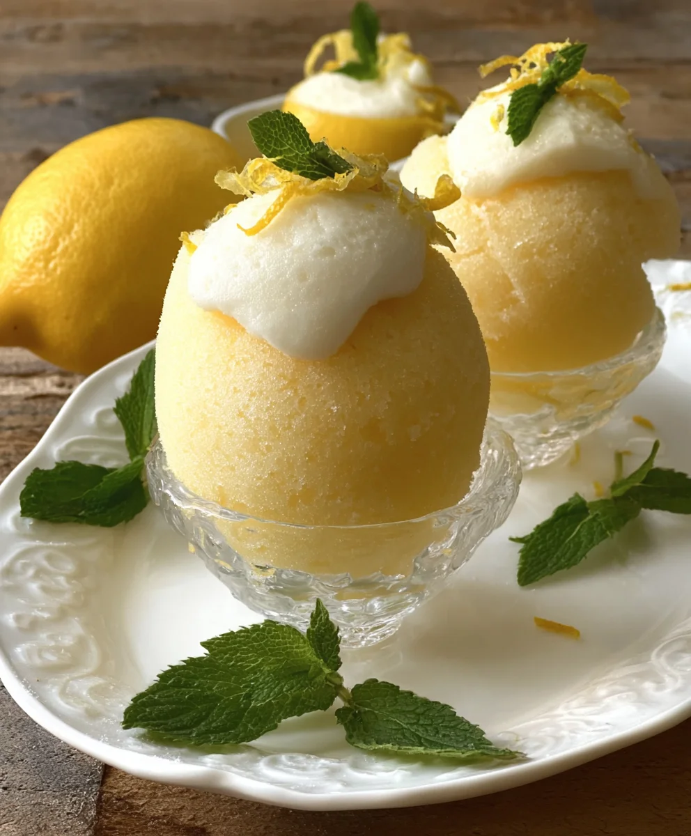 Frozen Lemon Shell Sorbetto- Refreshing Dessert Recipe
