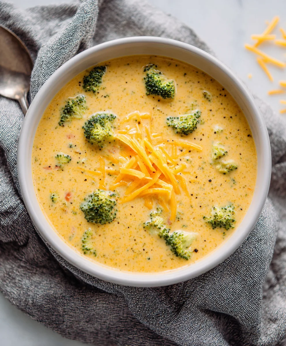 Creamy Cheddar Broccoli Soup - Delicious Comfort Food