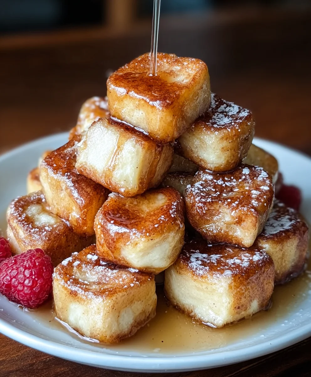Cinnamon Roll French Toast Bites- Easy & Delicious
