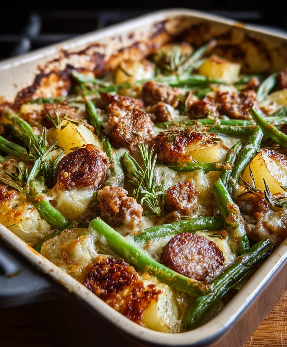 Beef Sausage Green Bean Potato Casserole Recipe