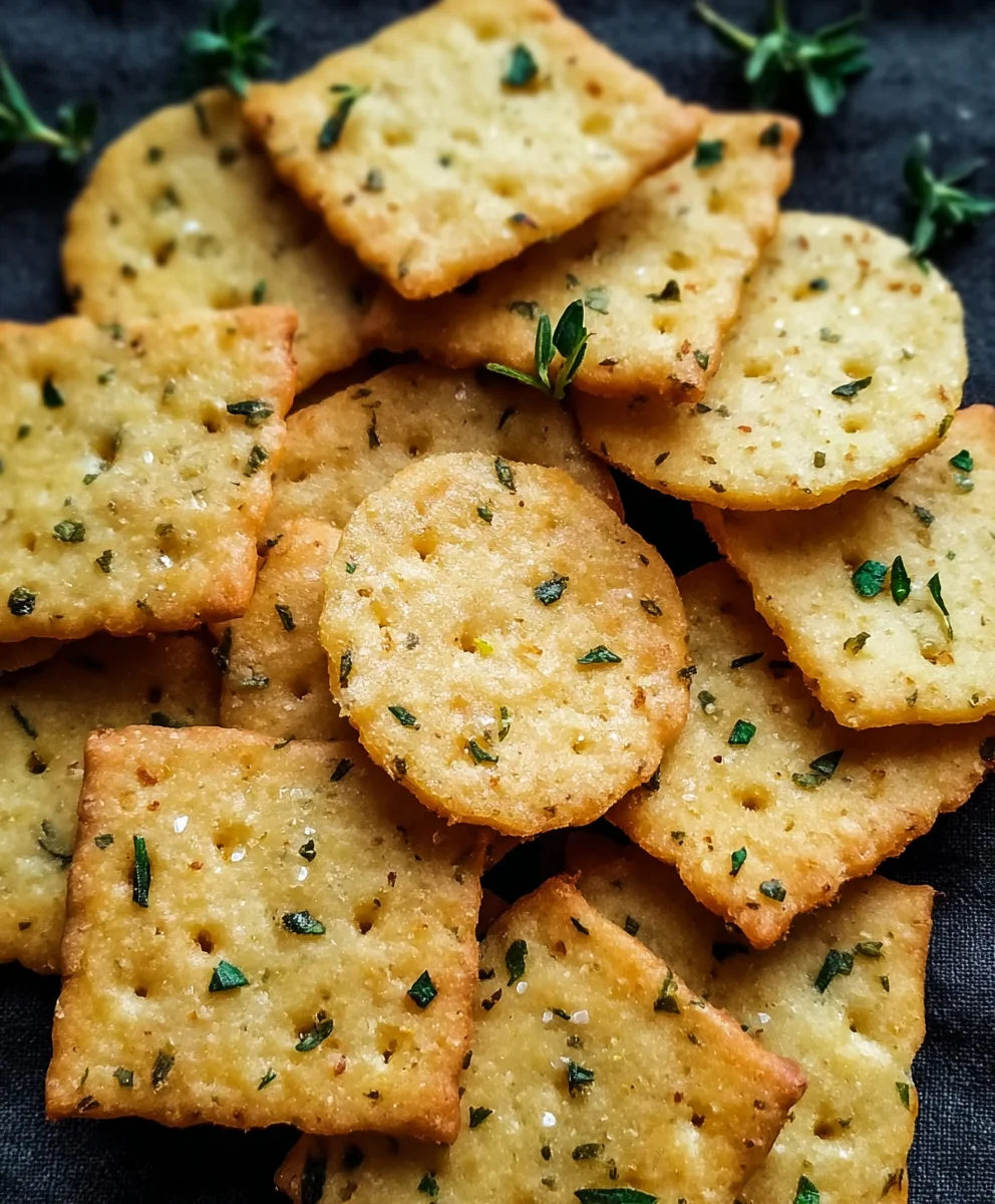 Garlic Herb Chickpea Flour Crackers-Quick & Easy Snack