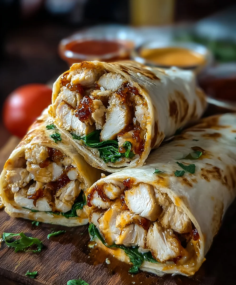 Cheesy Garlic Chicken Wraps- Easy & Flavorful Meal
