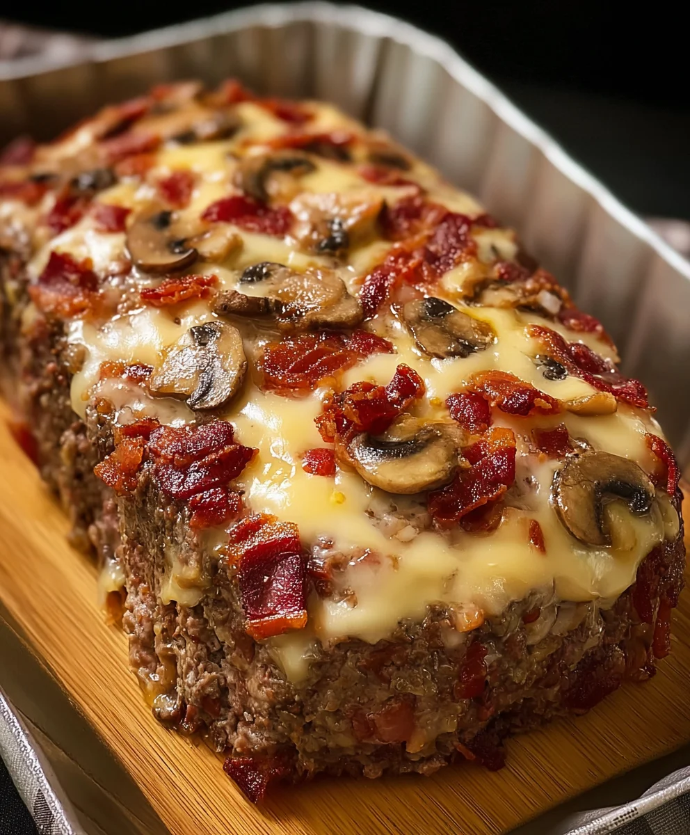 Beef Beef Bacon Mushroom Swiss Meatloaf - Ultimate Comfort