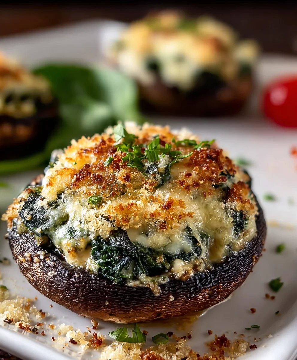 Spinach Cheese Stuffed Portobellos Easy Recipe