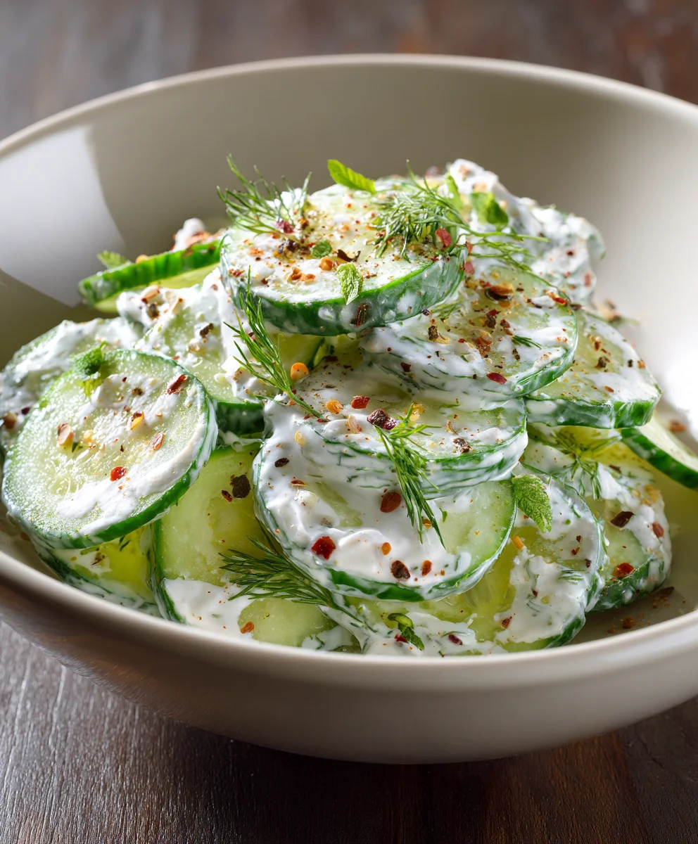 Creamy Cucumber Salad- Easy & Delicious Recipe