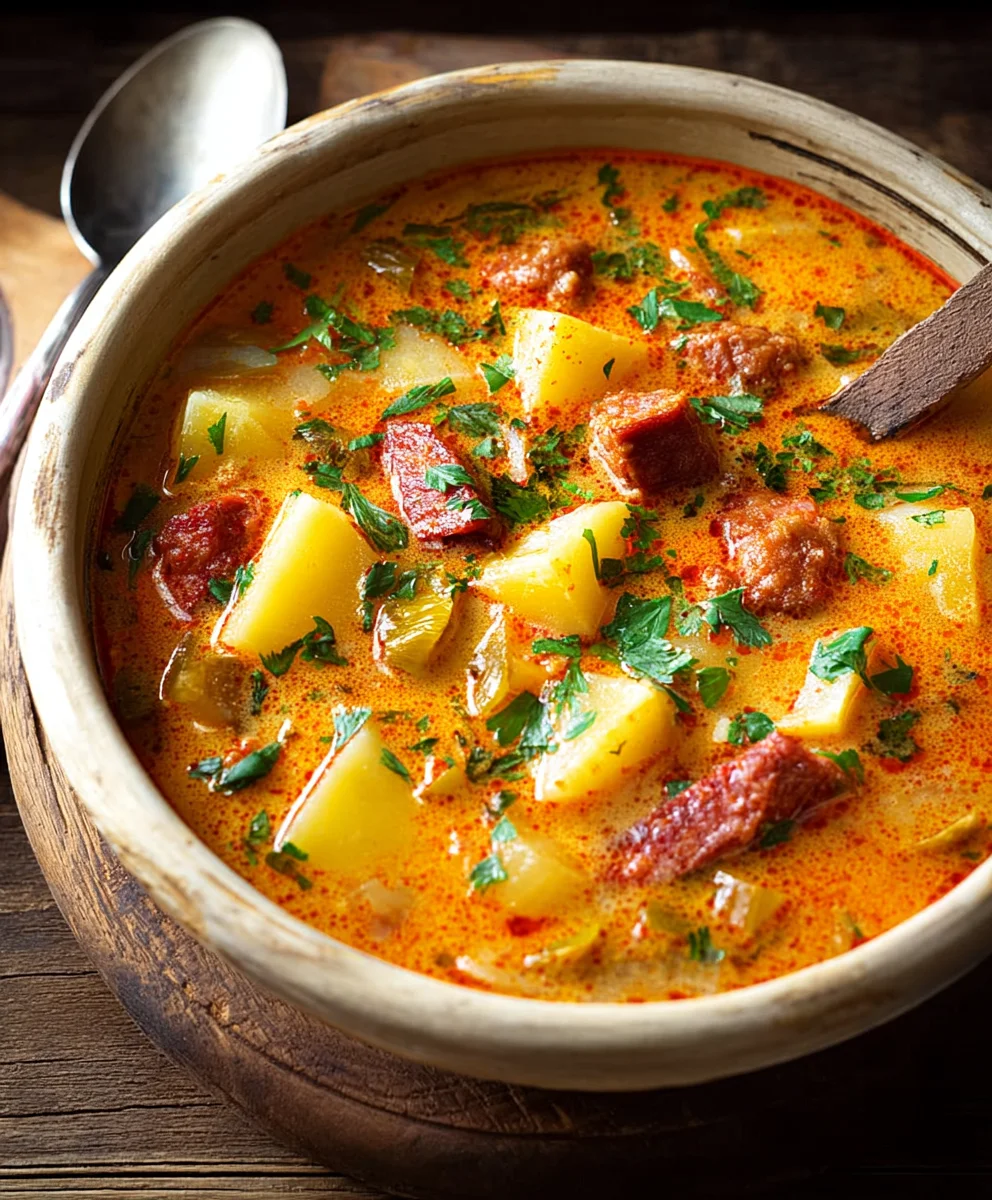 Hearty Spanish Beef Beef Chorizo Potato Soup Recipe