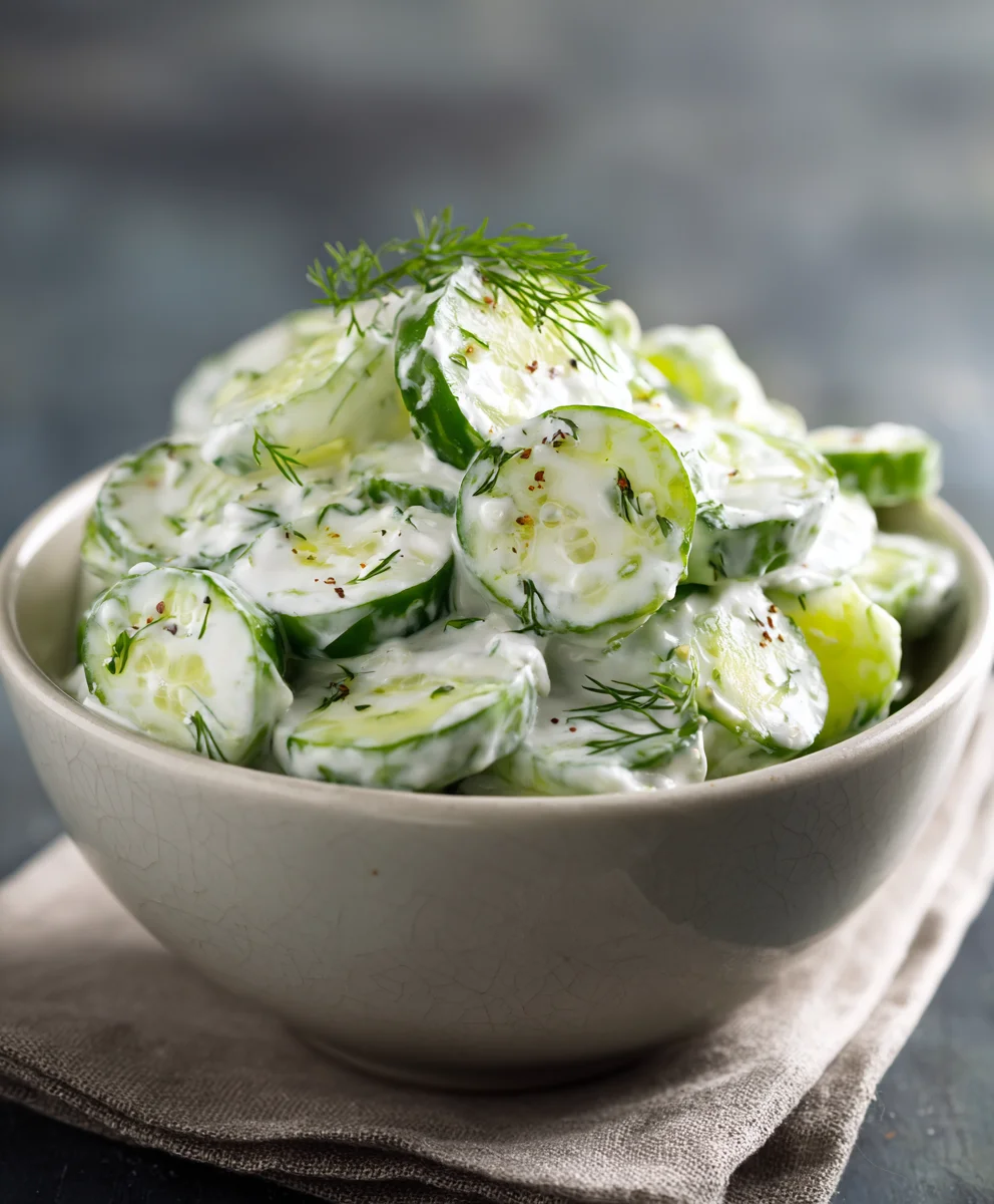 Creamy Cucumber Salad- Easy & Delicious Recipe