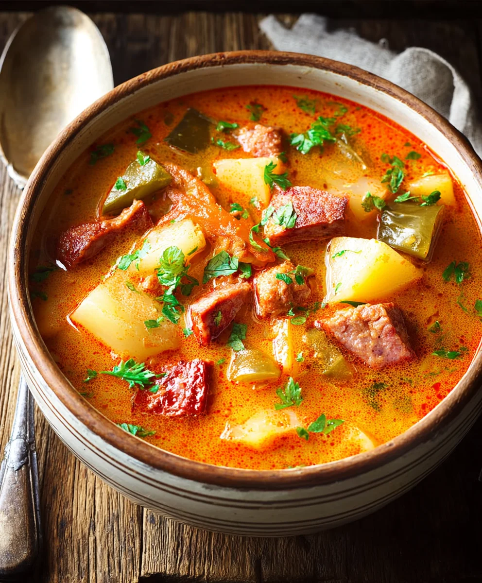Hearty Spanish Beef Beef Chorizo Potato Soup Recipe