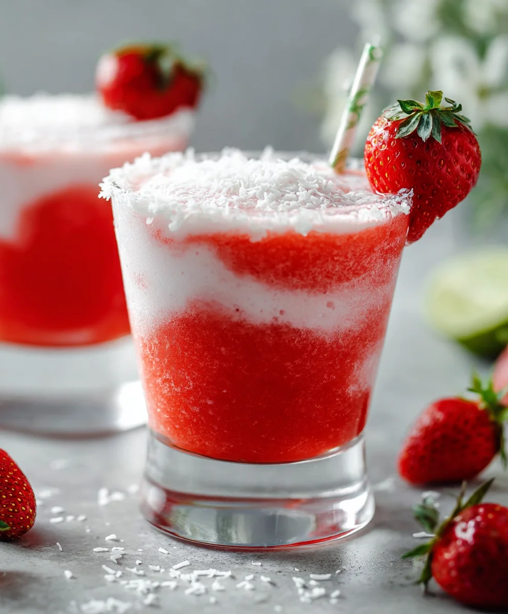 Strawberry Coconut Daiquiri Recipe - Refreshing Drink