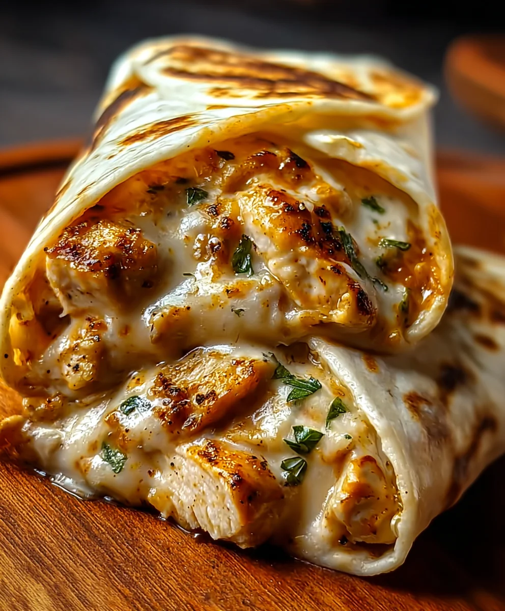 Cheesy Garlic Chicken Wraps - Easy & Delicious Dinner