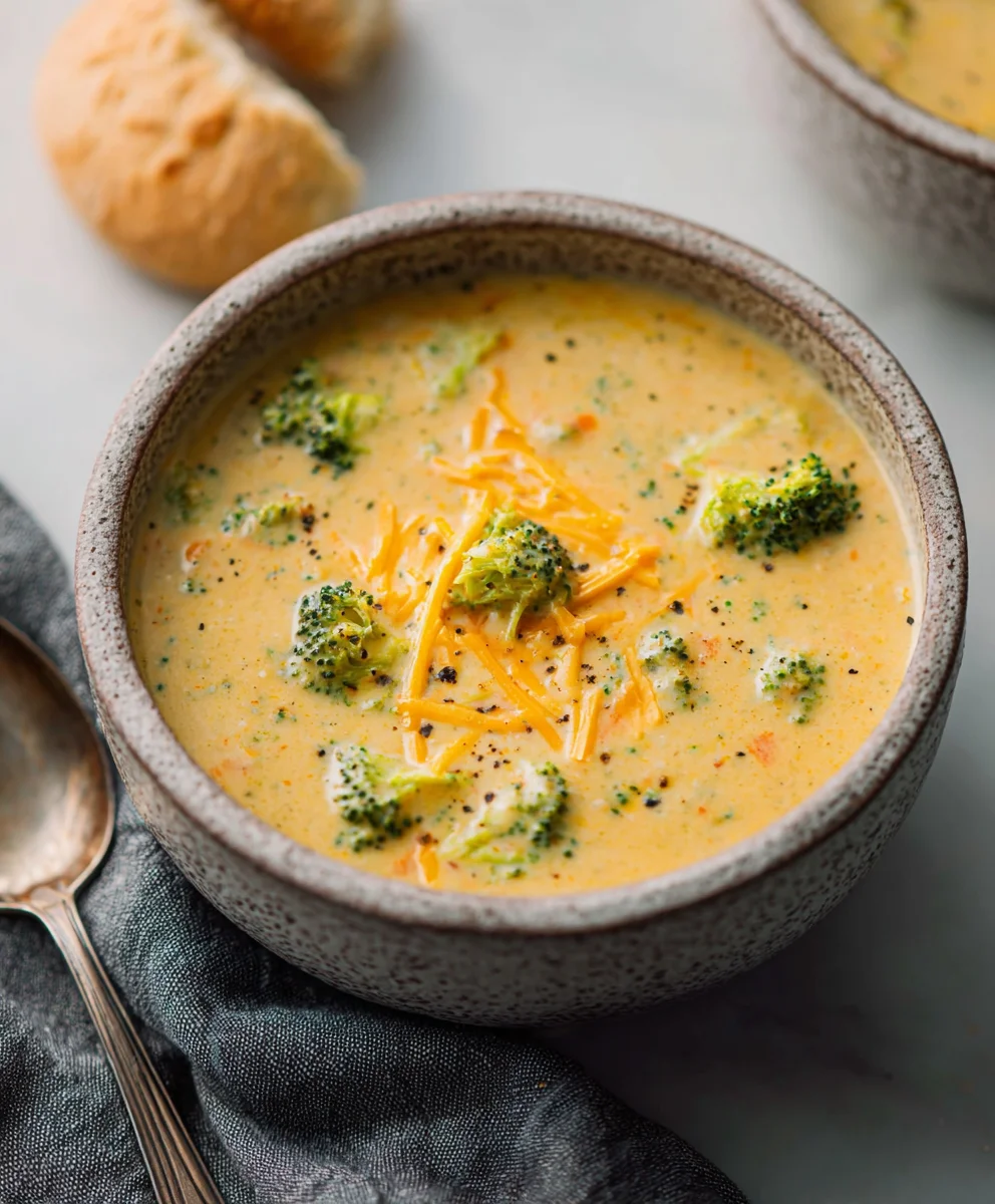Creamy Cheddar Broccoli Soup - Delicious Comfort Food