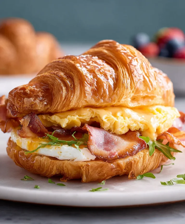 Easy Croissant Breakfast Sandwiches-Quick & Delicious