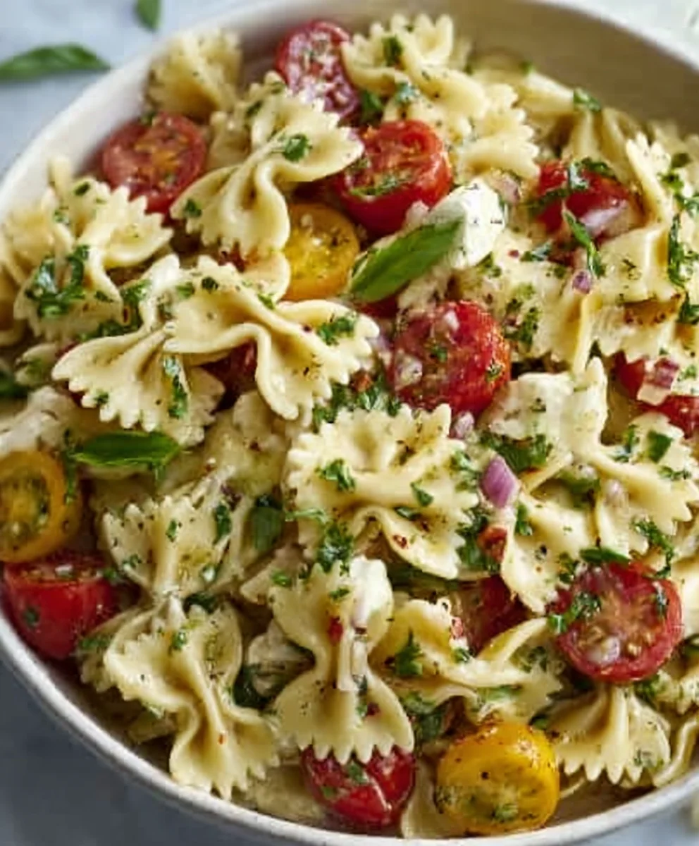 Easy Bow Tie Pasta Salad Recipe- Crowd Pleaser