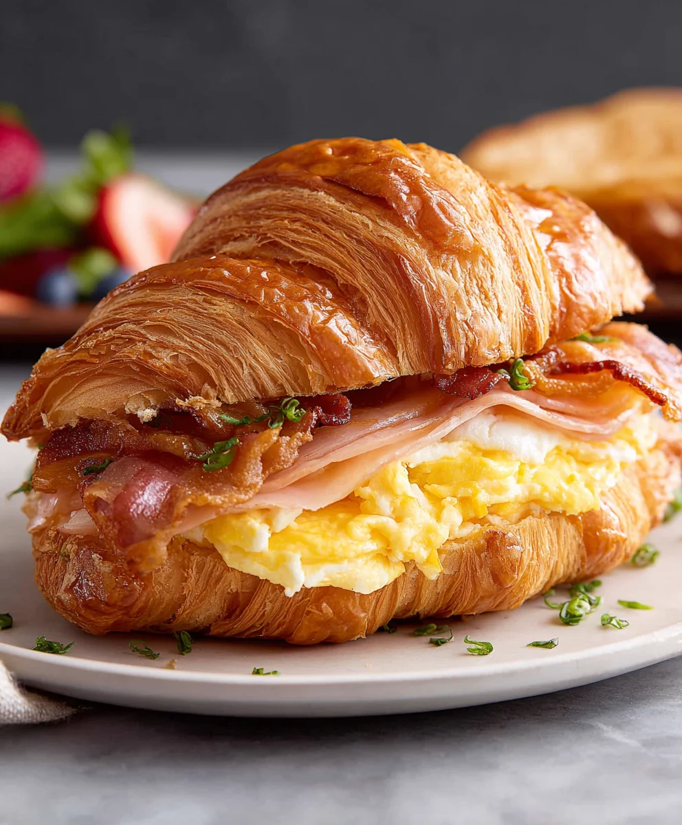 Easy Croissant Breakfast Sandwiches-Quick & Delicious