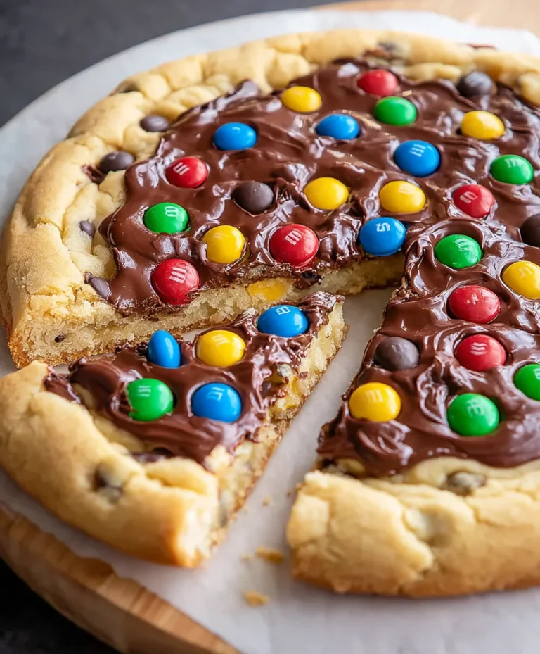 M&M Cookie Pizza-Easy Dessert Recipe