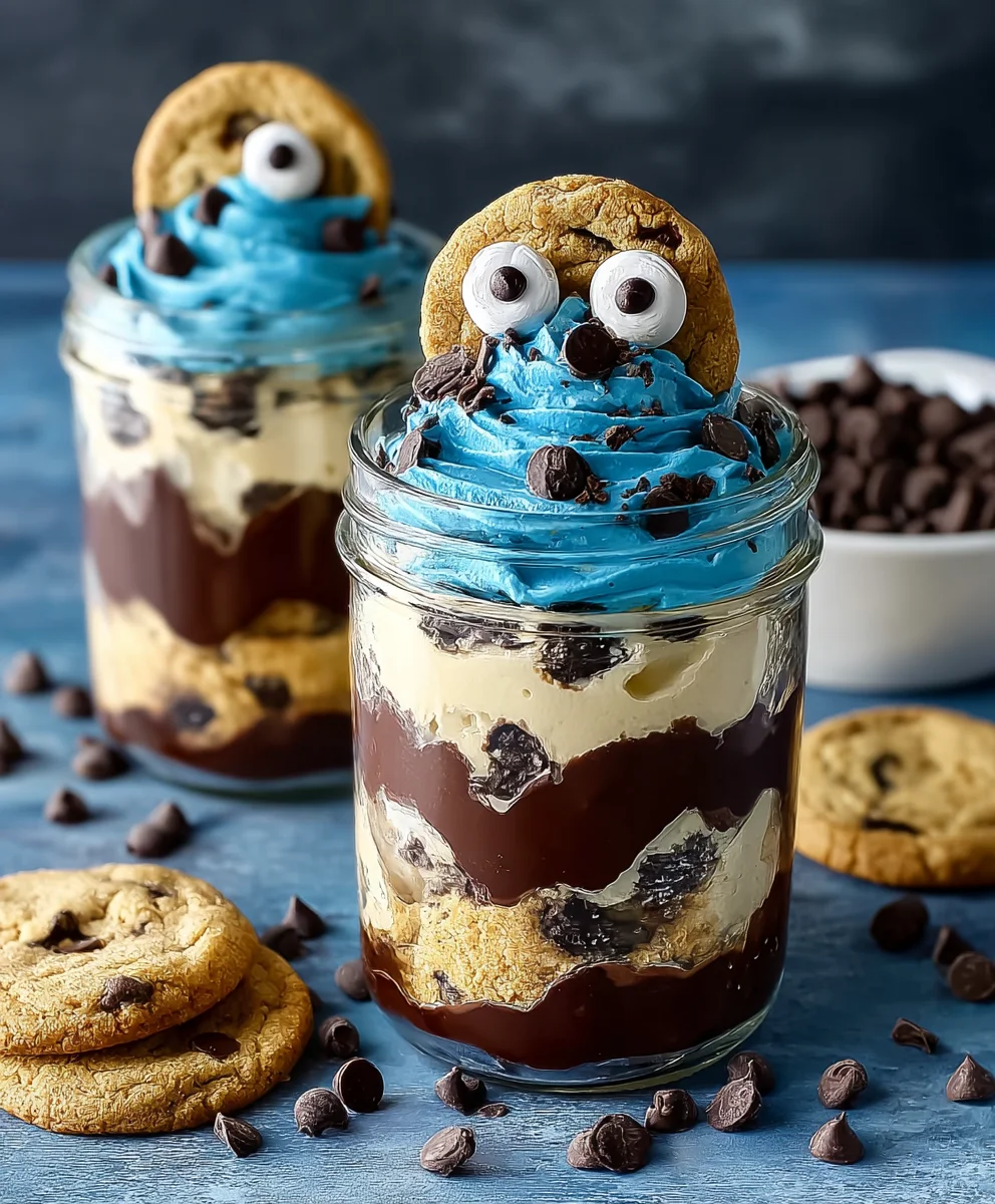 Cookie Monster Cake Jars- Fun Sweet Treat
