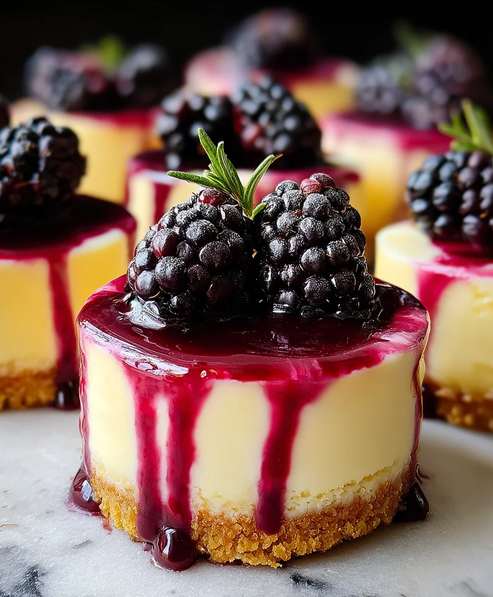 Lemon Raspberry Blackberry Mini Cheesecakes