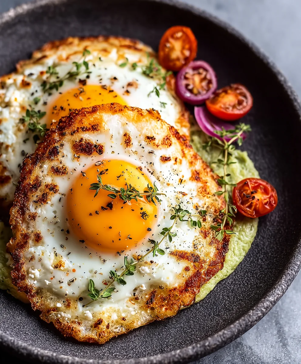 Crispy Feta Fried Eggs-Easy & Delicious Breakfast