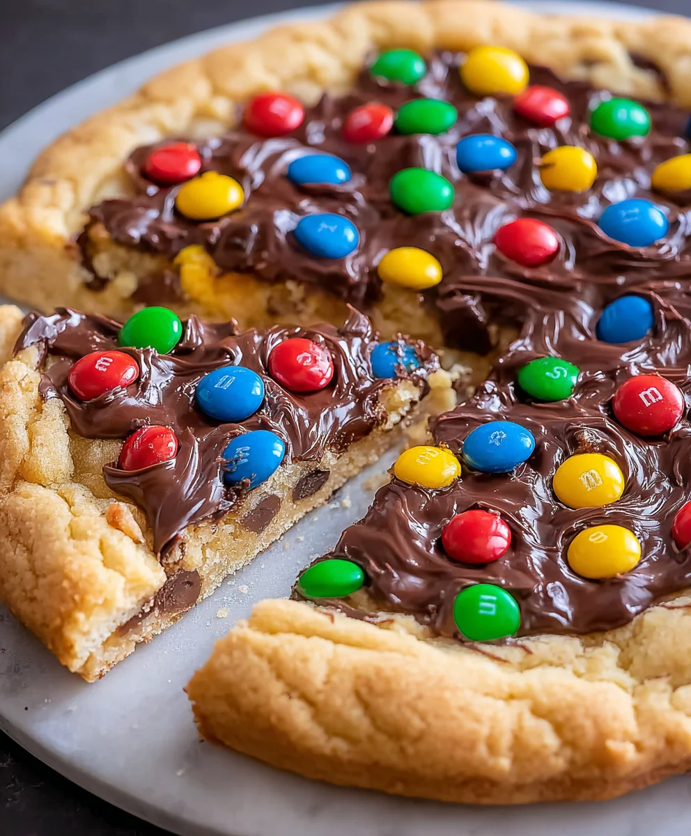 M&M Cookie Pizza-Easy Dessert Recipe