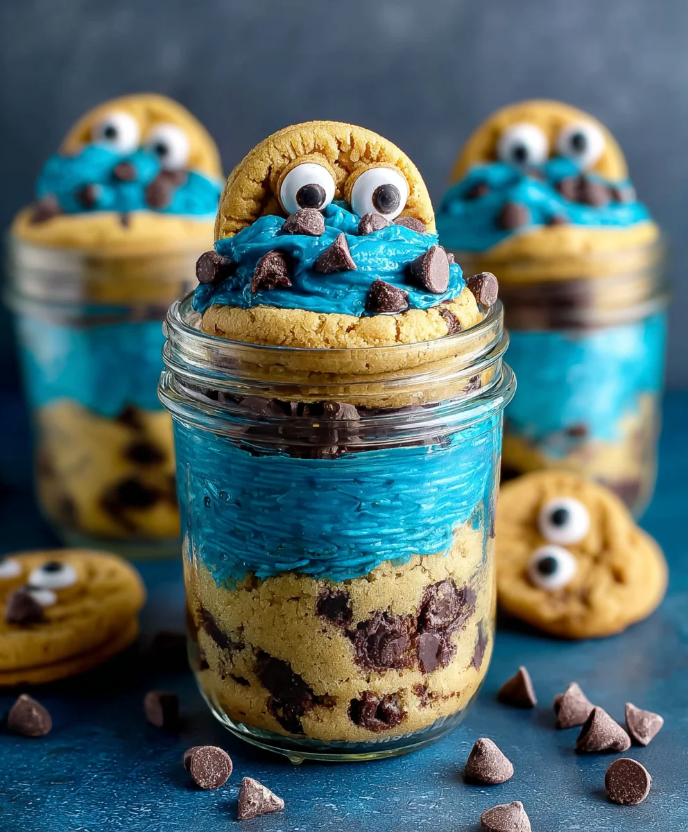 Cookie Monster Cake Jars- Fun Sweet Treat