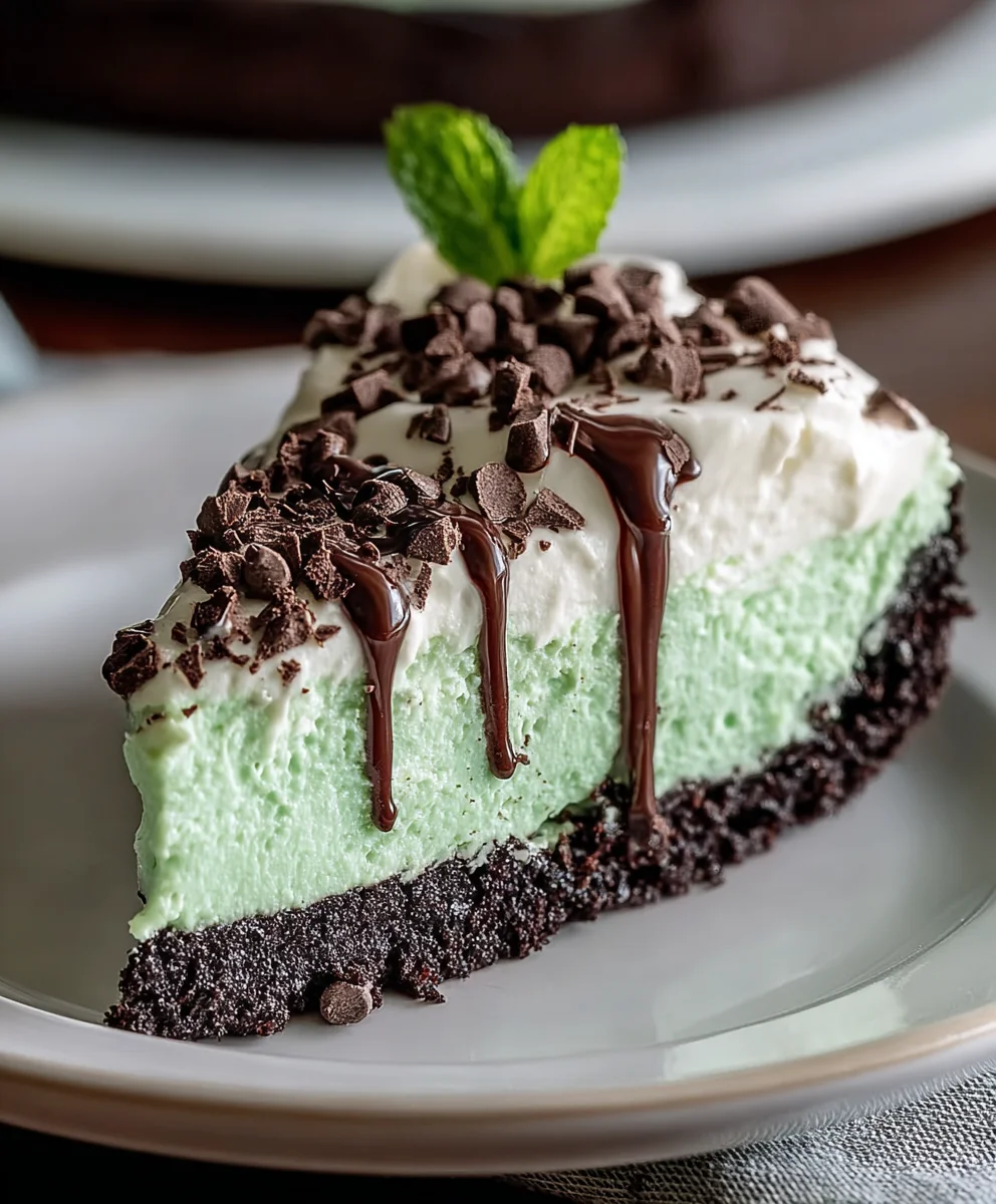 Easy No-Bake Mint Chocolate Chip Cheesecake